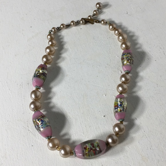 Vintage Glass Beaded Japan Signed Faux Pearls - Picture 1 of 8